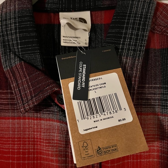 NWT Red and Black North Face Plaid Flannel - Picture 4 of 5